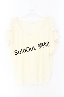 画像1: axes femme / 肩レースUPトップス M イエロー O-25-08-26-084-AX-TO-OW-ZT510