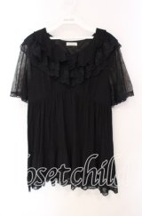 axes femme / ボリュームフリルチュニック F クロ O-25-08-26-088-AX-TO-OW-ZT510