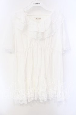 画像1: axes femme / ボリュームフリルチュニック F シロ O-25-08-26-089-AX-TO-OW-OS