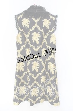 画像3: JESUS DIAMANTE / レースの襟飾りの少女ワンピ 38 ベルサイユローズ黒ゴールド O-25-08-26-095-JE-OP-IG-OS