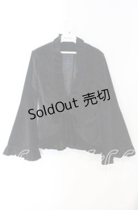 Moi-meme-Moitie / 別珍袖フレアージャケット 9号 ブラック O-25-08-26-097-MO-JA-IG-OS