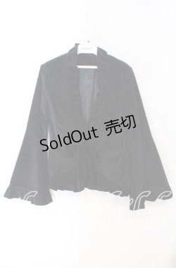 画像1: Moi-meme-Moitie / 別珍袖フレアージャケット 9号 ブラック O-25-08-26-097-MO-JA-IG-OS