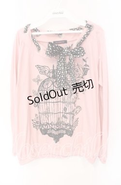 画像1: ALGONQUINS / ケージptリボン通しプルオーバー F ピンク O-25-08-26-098-AL-TO-OW-OS