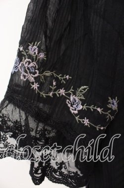 画像2: axes femme / ミュルーズ刺繍シアーガウン M クロ O-25-08-26-010-AX-TO-YM-OS