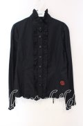 MAM / スタンドカラーフリルブラウス  ブラック O-25-08-26-103-LO-BL-OW-OS