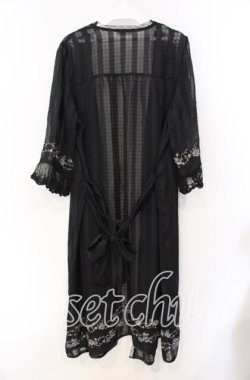 画像3: axes femme / ミュルーズ刺繍シアーガウン M クロ O-25-08-26-010-AX-TO-YM-OS