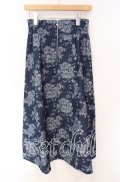 axes femme / ジップ付ブーケデニムスカート  インディゴ O-25-08-26-109-AX-SK-IG-OS