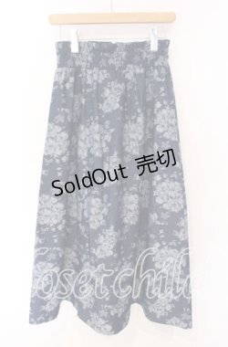 画像2: axes femme / ジップ付ブーケデニムスカート  インディゴ O-25-08-26-109-AX-SK-IG-OS