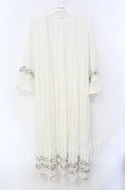画像1: axes femme / ミュルーズ刺繍シアーガウン M オフシロ O-25-08-26-011-AX-TO-YM-OS