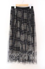 axes femme / チェック柄フレアスカート  クロ O-25-08-26-112-AX-SK-IG-ZT510