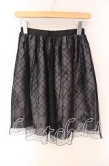 axes femme POETIQUE / チュール重ねねこ柄スカート  グレー×クロ O-25-08-26-114-AX-SK-IG-ZT372