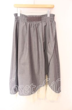 画像1: axes femme / スリット入りロングスカート  グレー×アイボリー O-25-08-26-115-AX-SK-IG-OS