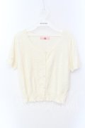 Ank Rouge / ハートカット半袖カーディガン M オフシロ O-25-08-26-015-CA-TO-YM-OS