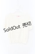 Ank Rouge / ハートカット半袖カーディガン M オフシロ O-25-08-26-015-CA-TO-YM-OS