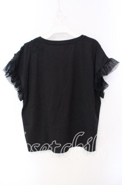 画像3: axes femme / フラワーレーススクエアTシャツ M クロ O-25-08-26-019-AX-TO-YM-OS