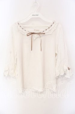 画像1: axes femme / コットンレース使いトップス F シロ O-25-08-26-021-AX-TO-YM-OS
