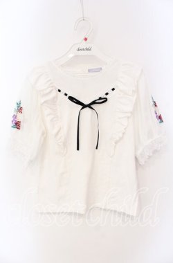 画像1: axes femme POETIQUE / きらめく花園刺繍カットプルオーバー M 生成り O-25-08-26-022-AX-TO-YM-OS