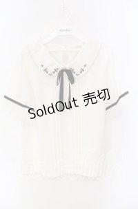 axes femme POETIQUE / 月チャーム付きブラウス風トップス M シロ O-25-08-26-023-AX-TO-YM-OS