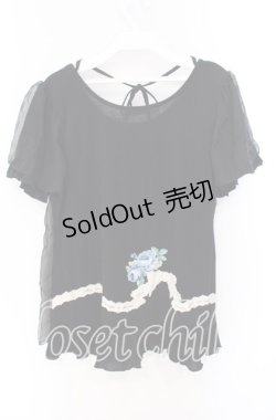 画像3: axes femme / チュ-ル重ねブーケプリントトップス M クロ O-25-08-26-024-AX-TO-YM-OS