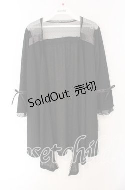 画像1: axes femme / ヨーク透けトッパーカーディガン M クロ O-25-08-26-025-AX-TO-YM-OS