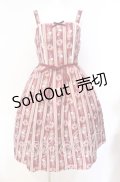 axes femme kawaii / RosyBear柄ジャンパースカート M ワイン O-25-08-26-027-AX-OP-YM-OS