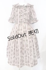 axes femme kawaii / RosyBear柄ワンピース M チャ O-25-08-26-028-AX-OP-YM-ZT070