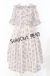 axes femme kawaii / RosyBear柄ワンピース M チャ O-25-08-26-028-AX-OP-YM-ZT070