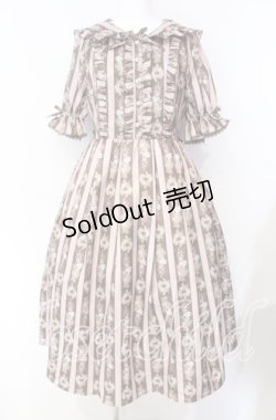 画像1: axes femme kawaii / RosyBear柄ワンピース M チャ O-25-08-26-028-AX-OP-YM-ZT070