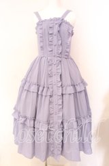 axes femme kawaii / ロマンティックフリルジャンパースカート M ラベンダー O-25-08-26-029-AX-OP-YM-OS