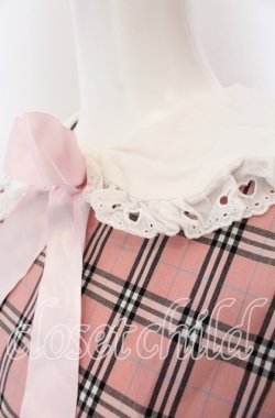 画像2: Nile Perch / 丸襟チェックワンピース  ピンク×シロ O-25-08-27-045-LO-OP-OW-OS