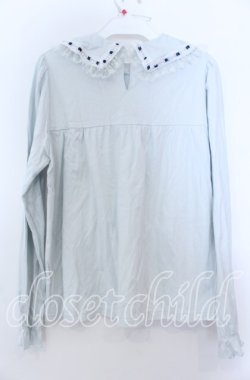 画像2: Nile Perch / ラメレースカットソー【サンプル品】  サックス O-25-08-27-050-LO-TO-OW-OS