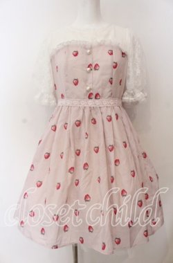 画像1: mille fille closet / MeltyStrawberryワンピース M ピンク O-25-08-27-060-LO-OP-OW-OS