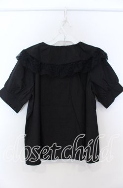 画像2: axes femme / レトロ襟ブラウス M クロ O-25-08-27-064-AX-BL-OW-OS