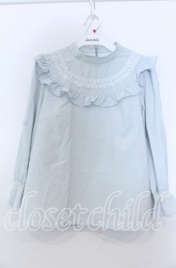 画像1: evelyn / レース配色プルブラウス  ミントブルー O-25-08-27-077-LO-BL-OW-OS
