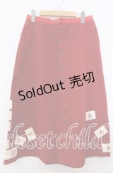 WONDERFUL WORLD / くまパッチデニムスカート  アカ O-25-08-27-079-LO-SK-IG-ZI