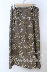 INGEBORG / すずらんプリントフロントリボンスカート  ブラウン O-25-08-27-081-LO-SK-IG-ZT022