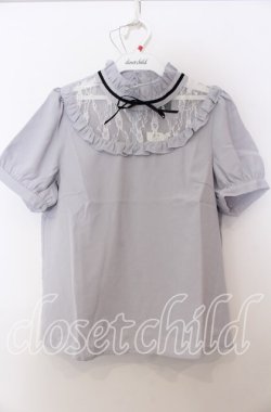 画像1: evelyn / デコルテレースリボンブラウス M ブルー O-25-08-27-022-LO-BL-OW-OS