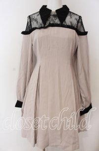 EATME / レースコンビフレアワンピース M ベージュ O-25-08-27-025-LO-OP-OW-ZT207