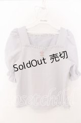 evelyn / バラスクエアブラウス  ブルーグレー O-25-08-27-028-LO-BL-OW-ZT156