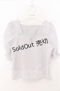 evelyn / バラスクエアブラウス  ブルーグレー O-25-08-27-028-LO-BL-OW-ZT156