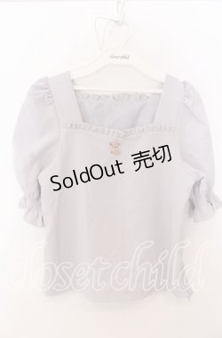 画像1: evelyn / バラスクエアブラウス  ブルーグレー O-25-08-27-028-LO-BL-OW-ZT156