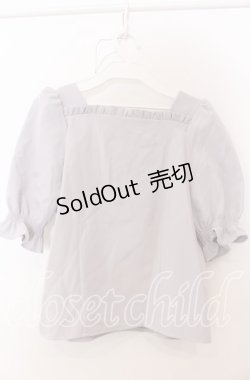 画像2: evelyn / バラスクエアブラウス  ブルーグレー O-25-08-27-028-LO-BL-OW-ZT156