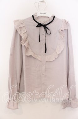 画像1: evelyn / ネックリボンフリルトップス  ピンク O-25-08-27-030-LO-BL-OW-OS