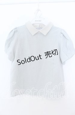 画像1: evelyn / ギャザースリーブブラウス  ブルーグレー O-25-08-27-031-LO-BL-OW-ZT091