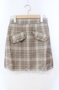 画像1: evelyn / ポケットチェックスカート  ベージュ O-25-08-28-033-LO-SK-OW-ZT1006P