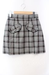 evelyn / ポケットチェックスカート  グレー O-25-08-28-034-LO-SK-OW-ZT372