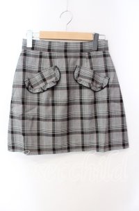 evelyn / ポケットチェックスカート  グレー O-25-08-28-034-LO-SK-OW-ZT372