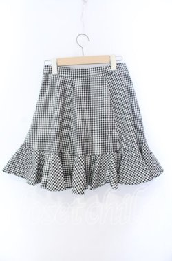 画像2: evelyn / リボン配色チェックフリルスカート M クロ O-25-08-28-035-LO-SK-OW-OS