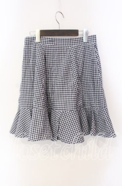 画像2: evelyn / リボン配色チェックフリルスカート M アオ O-25-08-28-039-LO-SK-OW-OS