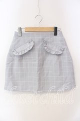 evelyn / チェックミニスカート  サックス O-25-08-28-040-LO-SK-OW-ZT055